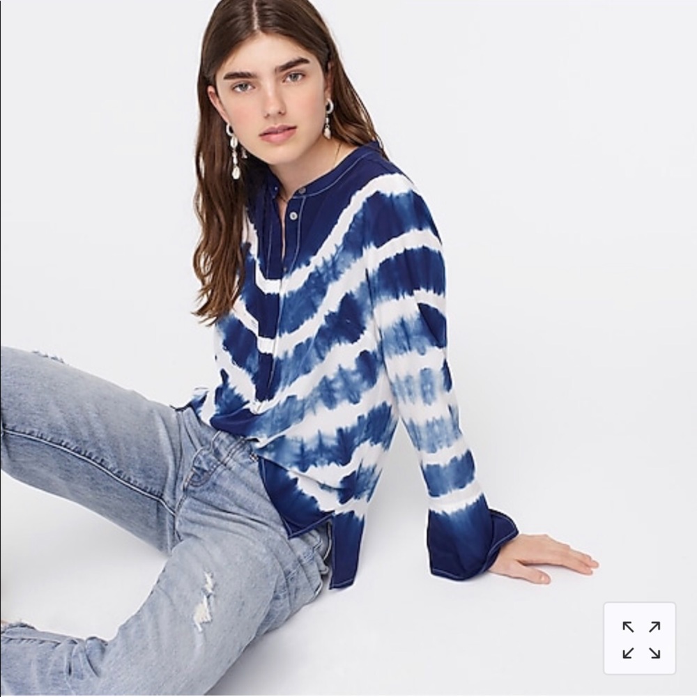 J Crew Silk tie dye tunic